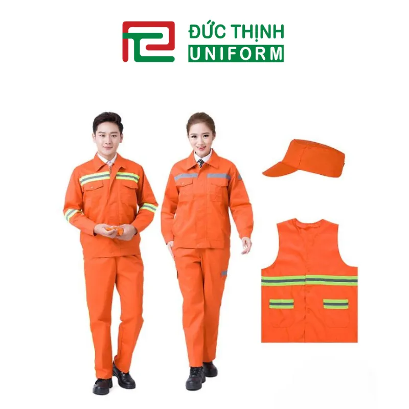 Đồng phục có dải phản quang kèm mũ và áo khoác bảo vệ