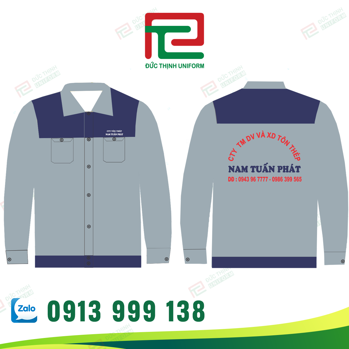 Áo bảo hộ Nam xây dựng Tuấn Phát