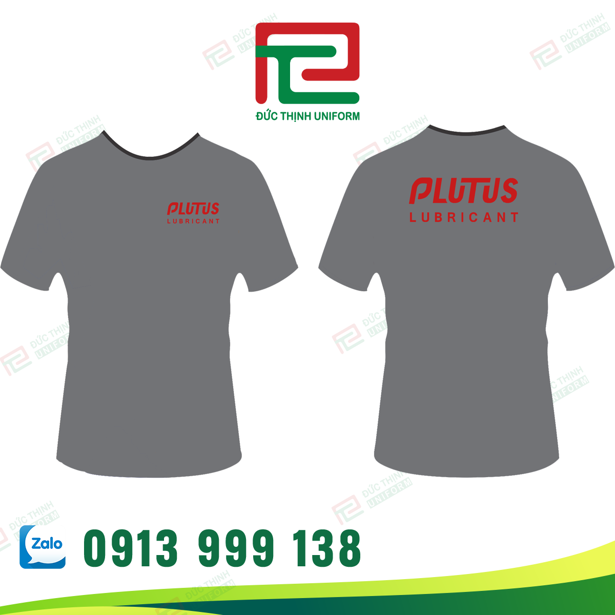 Áo thun đồng phục cổ tròn dầu nhớt PLUTUT