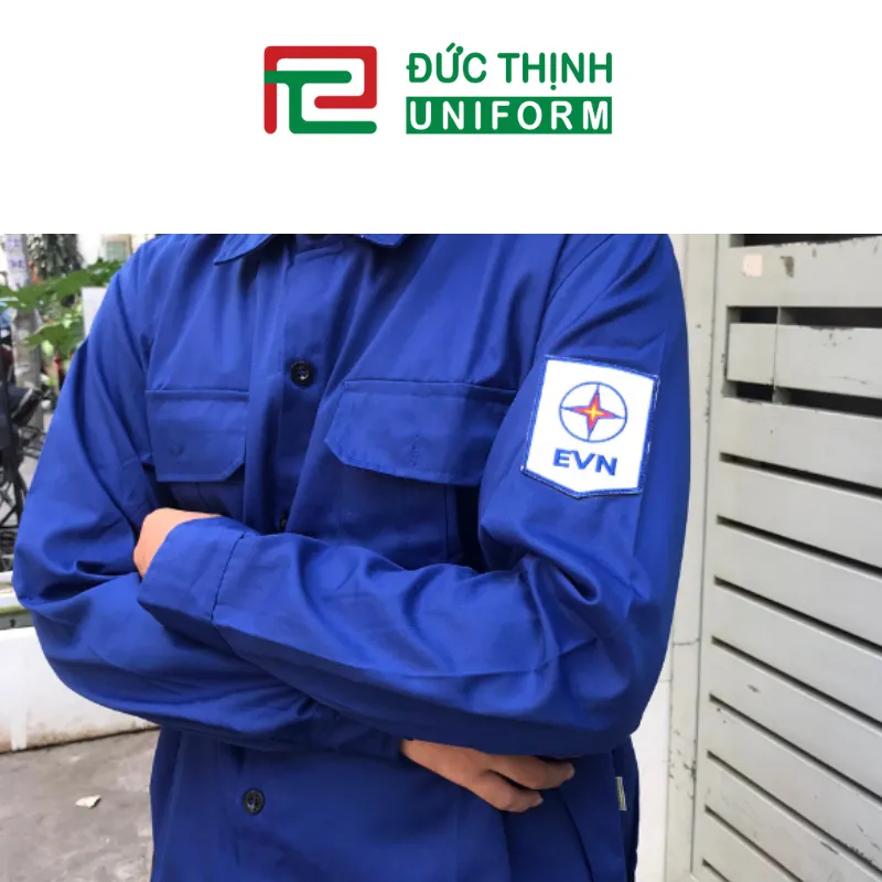 Quần áo điện lực màu xanh tay dài