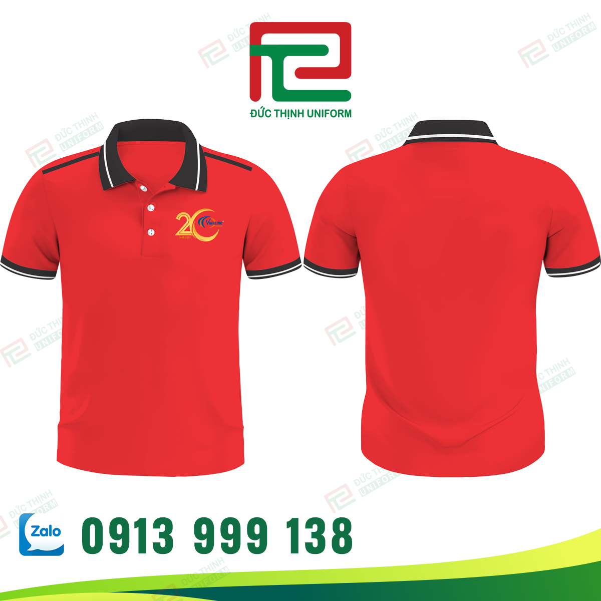 Áo thun đồng phục cổ trụ 20 