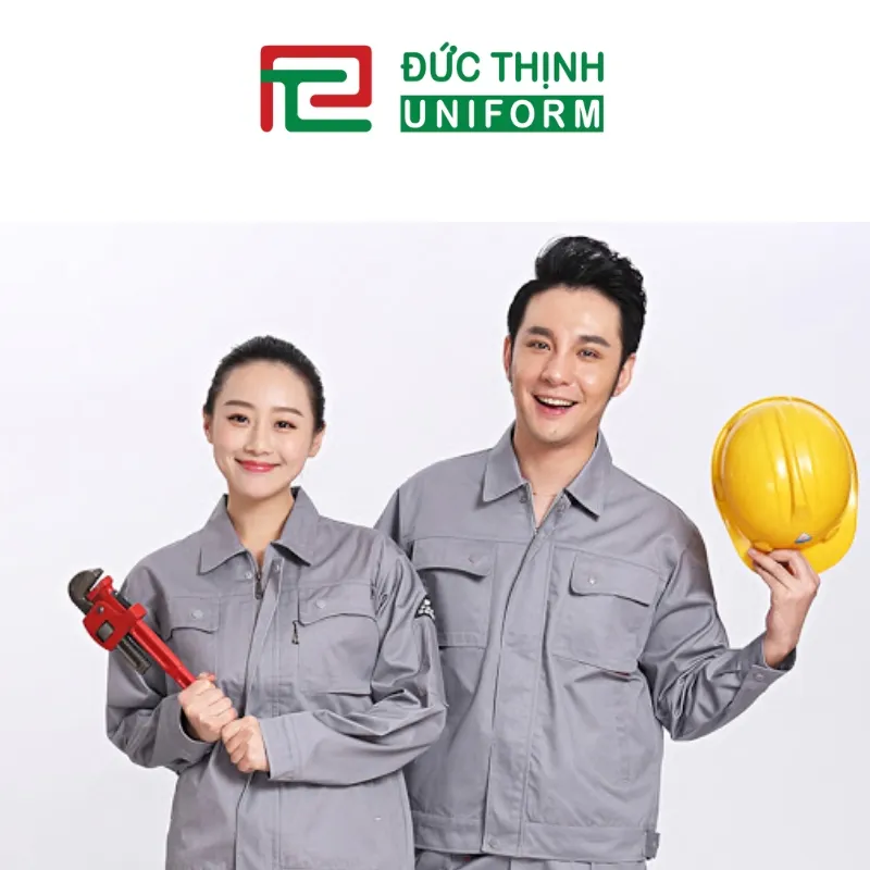 Đồng phục cho công nhân ngành xây dựng màu xám tay dài