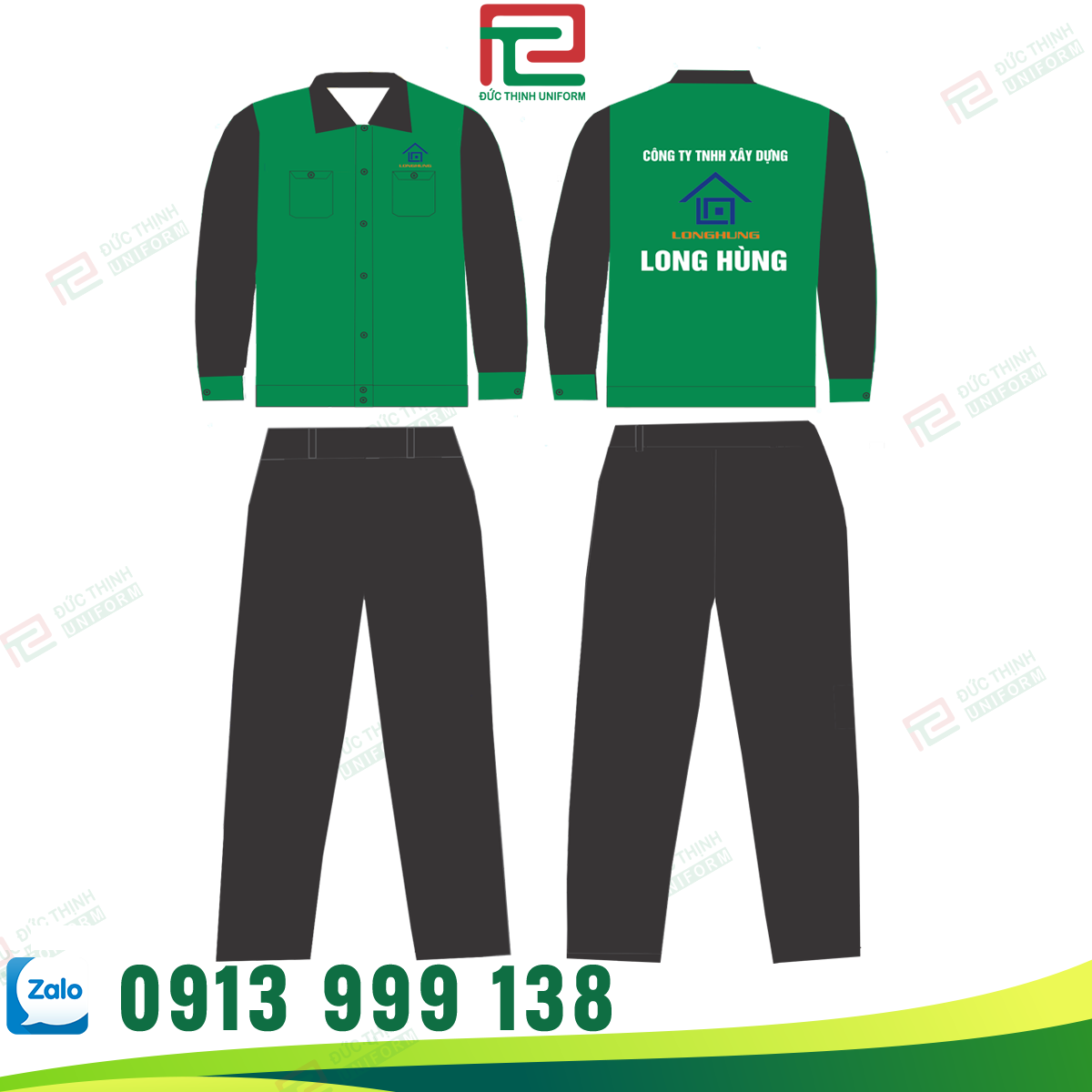 Đồng phục cơ khí xây dựng Long Hùng