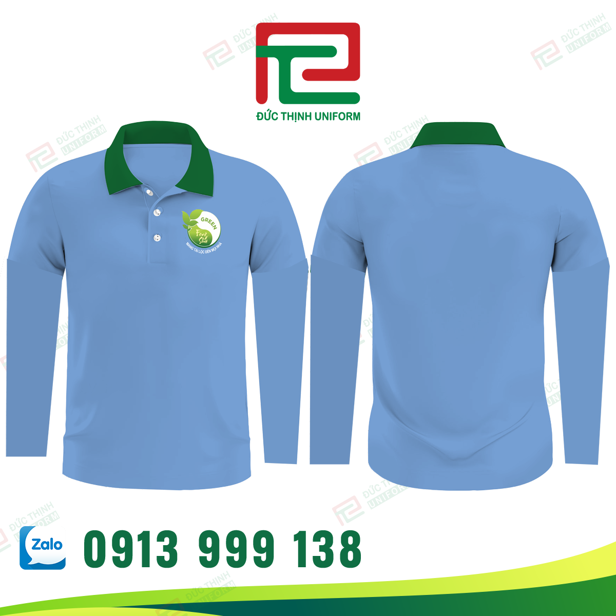Áo thun đồng phục cổ trụ GREEN